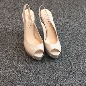 Guess Slingback peep toe heels. 8.5